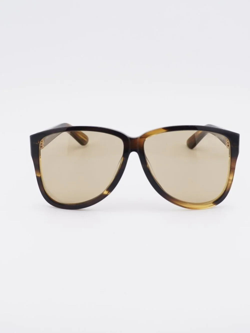 Miu Miu MU A08S 25E1OR Square Sunglasses - Striped Havana / Yellow